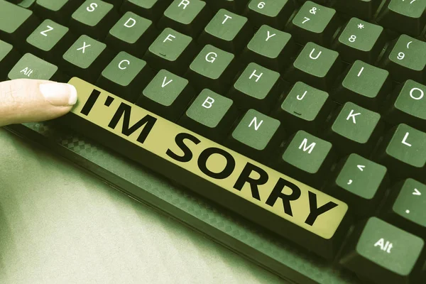 Legenda do texto apresentando I M Sorry. Vitrine de negócios Para pedir perdão a alguém que você feriu involuntariamente Abstract Excluindo Histórico do Navegador, Edição e organização de arquivos on-line — Fotografia de Stock