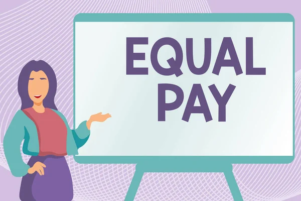 Handschriftlicher Text Equal Pay. Word for Rights, dass Menschen am gleichen Arbeitsplatz gleichen Lohn erhalten Tippen Sie ein neues Buchkapitel, Registrierung neuer wichtiger Informationen — Stockfoto