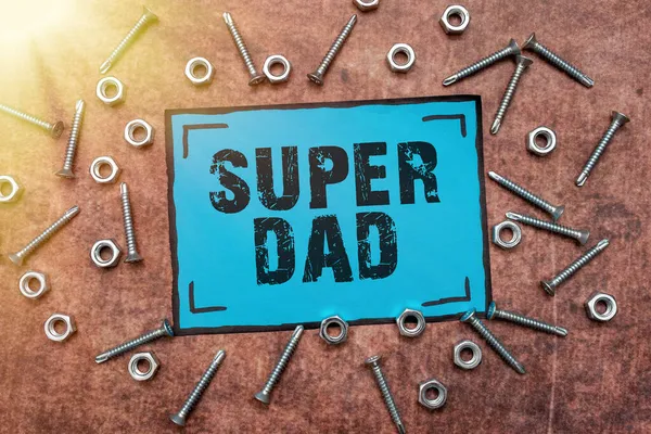 Handwriting text Super Dad. Conceptual photo Children idol and super hero an inspiration to look upon to New Ideas Brainstoming For Maintenance Planning Creative Thinking — Stock Photo, Image