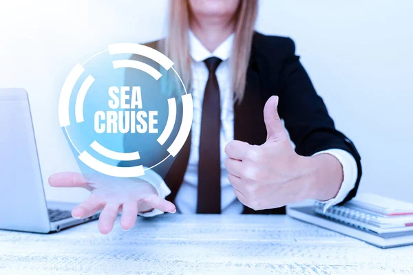 Kézírás szöveg Sea Cruise. Szó Írt egy utazás egy hajón vagy hajón vett öröm vagy nyaralás magyarázó cég probléma, Abstract biztosító vitarendezés — Stock Fotó