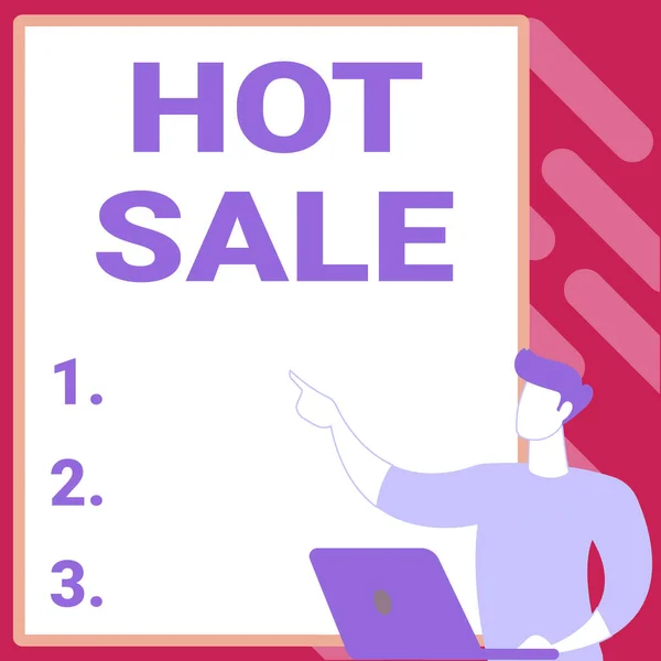 Inspiratie toont teken Hot Sale. Business overview putting products on high discount Great price Black Friday Creating New Computerized Filing System, Filling Online Documentations — Stockfoto
