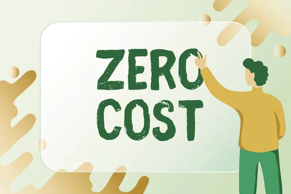 Text som visar inspiration Zero Cost. Word för företag beslut som inte medför några kostnader för att utföra Abstract komponera ny e-post, Skapa online inbjudningslistor — Stockfoto
