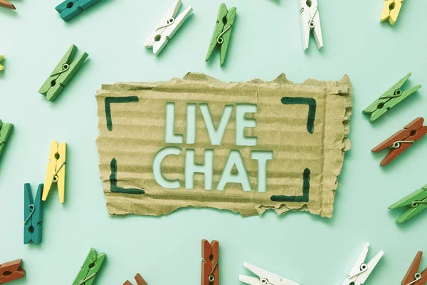 Hand writing sign Live Chat. Word for talking with friend or someone through internet and PC phone Simple Homemade Crafting Ideas And Designs Recycling Used Materials