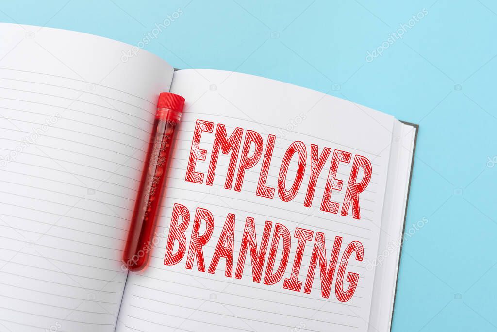 Hand writing sign Employer Branding. Internet Concept promoting company employer choice to desired target group Writing Important Medical Notes Laboratory Testing Of New Virus Medicine