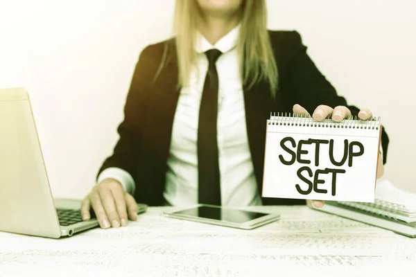 Handschriftliches Zeichen Setup Set. Wort für die Art, Position oder Richtung, in die etwas gesetzt wird Unternehmensproblem erklären, Abstract Dispute Solutions bereitstellen — Stockfoto