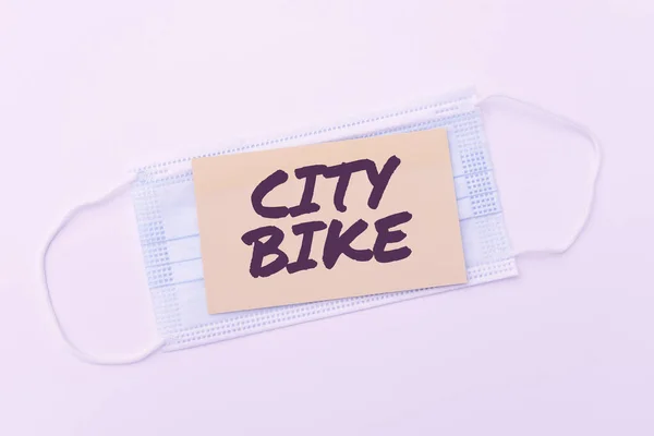 Inspiración mostrando signo City Bike. Foto conceptual diseñada para viajes cortos regulares a través de áreas urbanas igualmente planas Enviando Mensaje de Concientización de Virus, Evitar Resumen Brote Viral — Foto de Stock