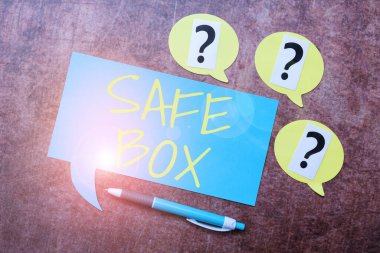 Kavramsal başlık: Güvenli Kutu. İş genel bakış önemli ve değerli şeyleri saklayabildiğiniz belirsiz düşünceleri sorgulayabildiğiniz çözülmemiş sorunları tartışabildiğiniz küçük bir yapı