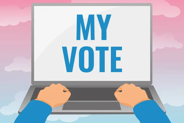 Hand writing sign My Vote. Business approach the act of showing your choice or opinion in an election or meeting Editing And Formatting Online Articles, Typing Creative Reading Contents — Stock Photo, Image