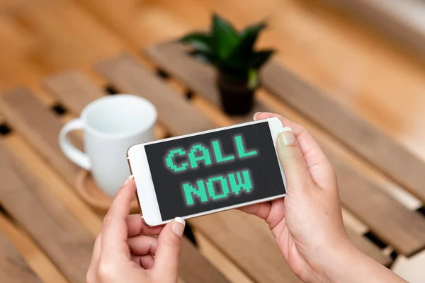 Text showing inspiration Call Now. Business showcase To immediately contact a person using telecom devices with accuracy Voice And Video Calling Capabilities Connecting People Together