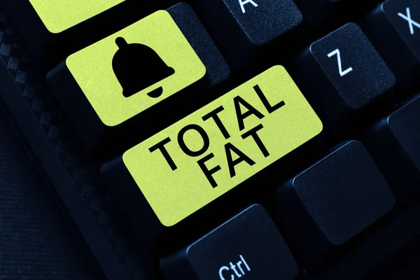 Conceptual caption Total Fat. Business approach combined value of the different types of fat shown at the label Abstract Creating Online Transcription Jobs, Typing Website Descriptions