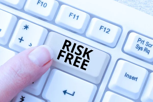 Bildunterschrift: Risk Free. Internet-Konzept, das verwendet wird, um etwas zu beschreiben, das keine Gefahr birgt. Bearbeiten von Internetdateien, Filtern von Online-Foren, Web Research Ideas — Stockfoto