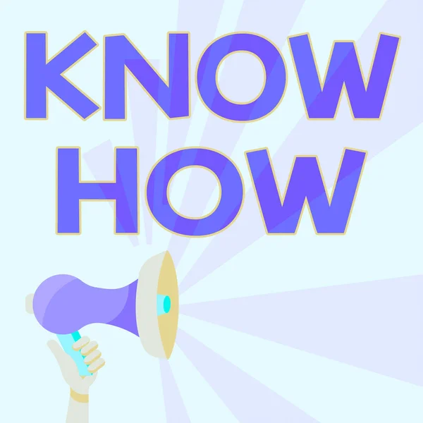 Εγγραφή εμφάνισης κειμένου Know How. Written on The process to learn of doing things you will do for first time Megaphones Σχέδιο Δίνοντας θετικά σχόλια Κάνοντας Ανακοίνωση — Φωτογραφία Αρχείου