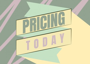 Metin başlığı fiyatlandırmayı sunar. Şirketlerin ürünlerini veya hizmetlerini fiyatlandırmak için kullandıkları metot gösterisi Katlanmış Kağıt Kuşak Çizimi Zigzag Deseni.