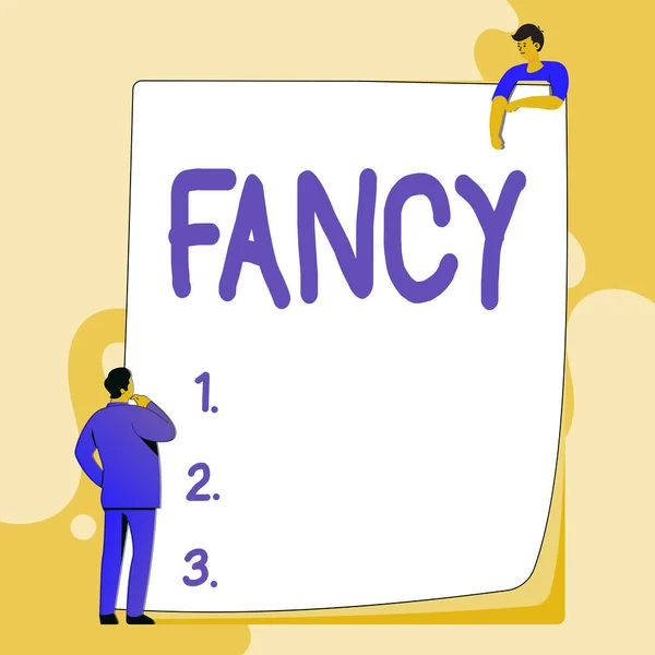 Signe d'écriture à la main Fancy. Concept d'entreprise un sentiment de goût ou d'attraction un sentiment superficiel ou transitoire Dactylographie et dépôt de documents de bureau, création de fichiers liés au travail — Photo