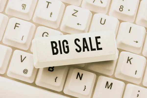 Text zobrazující inspiraci Big Sale. Internet Koncept uvedení produktů na vysokou slevu Skvělá cena Black Friday psaní nové vydání informační eknihy, Tvorba čerstvého obsahu webových stránek — Stock fotografie