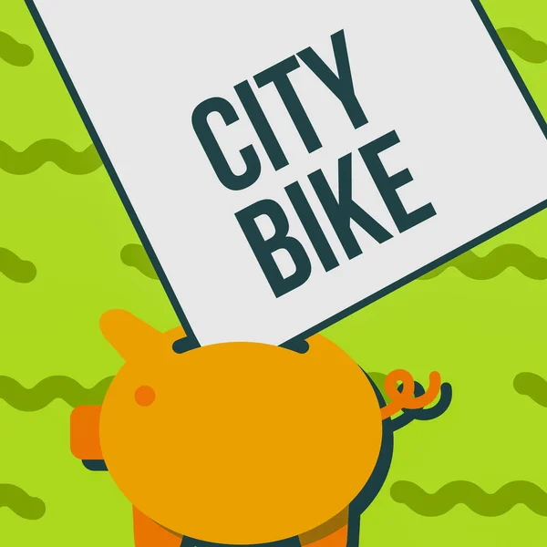Знак отображения городского велосипеда. Концепция Интернета предназначена для регулярных коротких поездок по одинаково плоским городским районам. — стоковое фото