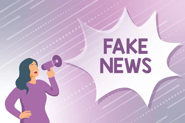 Handschrifttekst Fake News. Internet Concept Informatie geven om aan te tonen dat dit niet waar is door de media Moderne methoden voor gegevensverwerking, Typen en bewerken van online artikelen — Stockfoto