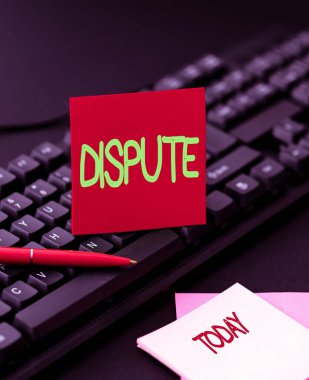 Anlaşmazlığı gösteren bir işaret. Önemli Blog Girdileri Çevrimiçi Giren, Komik İnternet Günlüğü Yazan gruplar arasındaki ciddi argüman veya anlaşmazlık üzerine yazılmış sözcük