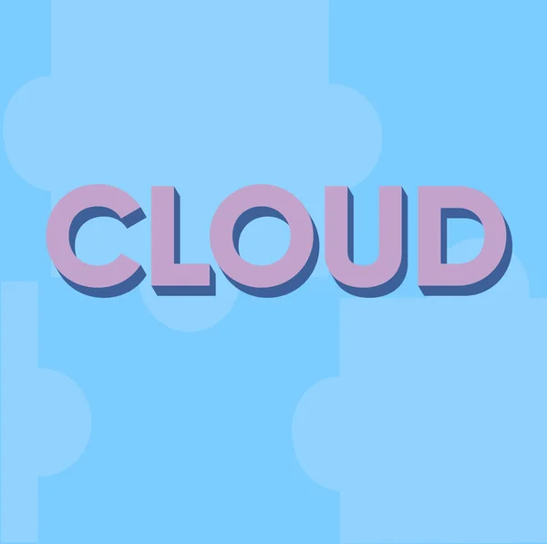 Sinal de texto mostrando Cloud. Internet Concept qualquer coisa que envolva a prestação de serviços hospedados através da Internet Line Illustrated Backgrounds com várias formas e cores. — Fotografia de Stock