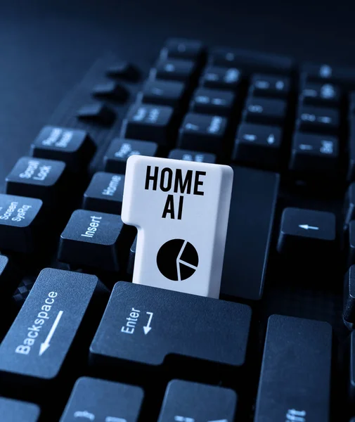 Conceptual display Home Ai. Concept meaning home solution that enables automating the bulk of electronic Creating Data Entry And Typing Jobs, Posting On Online Selling Website — Stock Photo, Image