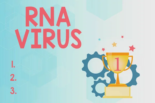 Podpis tekstowy przedstawiający wirusa Rna. Przegląd biznesu informacje genetyczne wirusa jest przechowywany w postaci RNA Modern Script Writing Techniques, Reklama Copywriting Ideas — Zdjęcie stockowe