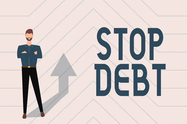 Writing displaying text Stop Debt. Conceptual photo does not owning any money or things to any individual or companies Gathering Online Documents And Informations, Entering And Recording Data — Stock Photo, Image