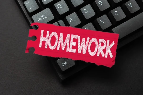 Konsept gösterim ödevi. Sınıf dışında veya evde yapılması gereken iş genel değerlendirmesi ödevleri Çevrimiçi İçerik İndirme ve Yazma, E- postalara Soyut Yanıtlama — Stok fotoğraf
