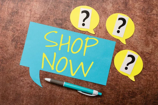 コンセプト表示｜Shop Now.コンセプトとは、店舗やオンラインで商品を購入する行為や活動を意味します。 — ストック写真