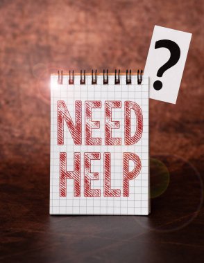 Yardım isteyen metin başlığı. Kavramsal fotoğraf Birisi baskı altındaysa ve durumu kaldıramıyorsa Çözümlerin ve Cevapların Yeni Fikri Beyin Fırtınası Daha Fazla İpucu Ararken