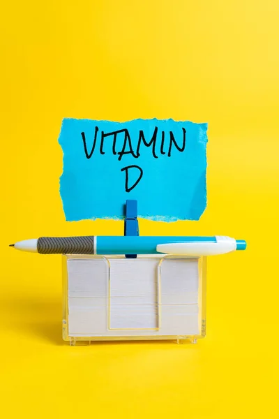 Konceptvisning D-vitamin Koncept som betyder Näringsämne som ansvarar för att öka tarmabsorptionen Färgstark Idé Presentation Visar fräscha tankar Skicka meddelande — Stockfoto