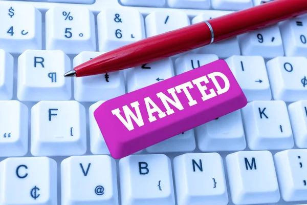 Sign displaying Wanted. Internet Concept Desire something Wish want Hoping for Somebody being searched Computer Engineering Concept, Abstract Repairing Broken Keyboard — Stock Photo, Image