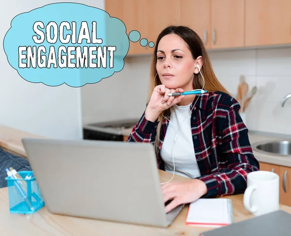 Konceptuell bildtext Social Engagemang. Affärsstrategi Graden av engagemang i en online-gemenskap eller samhälle Dela erfarenheter genom videobloggning, Lärande Ny kunskap Online — Stockfoto