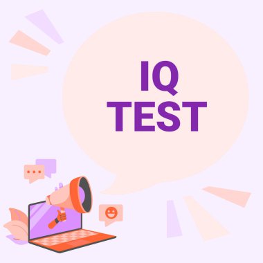 Kavramsal IQ Testi. İnsan zekasını değerlendirmek için iş yaklaşımınız Megafon Üzerindeki Chat Cloud 'da yorum ve tepkiler çizmek..