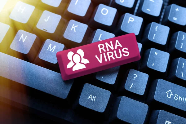 Szöveges felirat, amely bemutatja a Rna vírust. Internet Concept a vírus genetikai információ tárolása formájában RNA Abstract Drafting A kötelező érvényű szerződés, Létrehozása Antivirus kódok — Stock Fotó