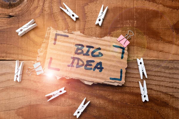 Handstilstexten Big Idea. Business showcase Att ha stor kreativ innovationslösning eller sätt att tänka Färgglada Perpective Positivt tänkande Kreativa Idéer och Inspirationer — Stockfoto