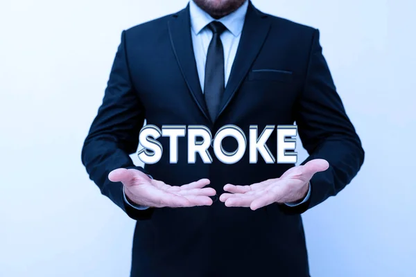 Legenda conceitual Stroke. Foto conceitual Pacientes perdendo a consciência devido ao mau fluxo sanguíneo médico Apresentando novos planos e ideias Demonstrando processo de planejamento — Fotografia de Stock