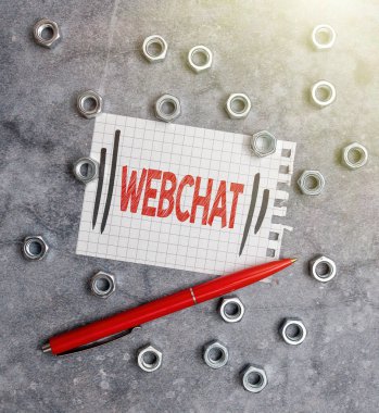 El yazısı tabelası Webchat. Kullanıcıların internet üzerinden gerçek zamanlı iletişim kurmalarını sağlayan kavramsal anlam sistemi Bakım Planlama Yaratıcı Düşünce Kalemi için Yeni Fikirler