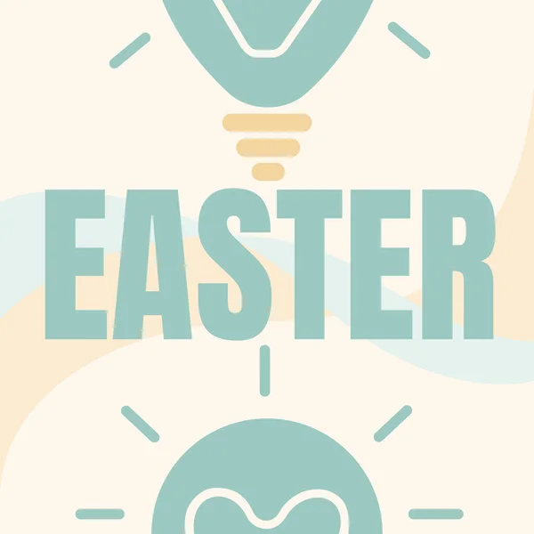Sign displaying Easter. Business approach the most important and oldest festival of the Christian Church Glowing Light Bulb Drawing Displaying Fresh Discoveries. — Stock Photo, Image