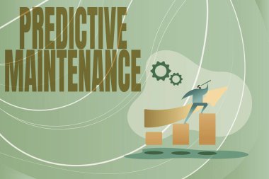 Text sign showing Predictive Maintenance. Business showcase Predict when Equipment Failure condition might occur Colorful Image Displaying Progress, Abstract Leading And Moving Forward clipart