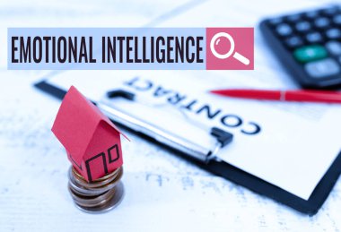 Duygusal Zeka metni gösteriliyor. Kişisel ve Sosyal Farkındalık İş Yaklaşımı Arazi Sahipliği Satma, Yeni Mülklere Yatırım, Satış Sözleşmesi Oluşturma İlişkilerini İyi Yürütür