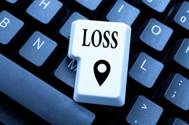 Kayıp işaretini gösteren bir ilham. Anlamı şu: Artık elinizde bir şey yok ya da daha azı yok Yazma ve Yayınlama Açıklamaları Çevrimiçi, Bilgi Verileri Yazma