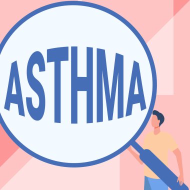 İlham astım belirtileri gösteriyor. İş Fikri Solunum Durumu Ciğerlerin bronşlarında spazmlarla işaretlendi Centilmen Çizim Büyük Cam Büyüteç.