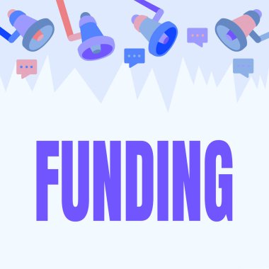 El yazısı finansmanı. Bir örgüt veya hükümet tarafından sağlanan internet kavramı parası Tavan Tavanı Megafonu Çizim Verme Tepkisi Duyurusu.