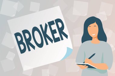 El yazısı Broker. Ticari müzakerelerde güvenilir bir aracı ya da aracı olarak hizmet veren işletme genel görünümü, Yeni Öğrenci Çalışma Kitapları Yazma, Çevrimiçi Ebook Oluşturma ve Yayınlama