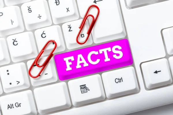 Writing displaying text Facts. Conceptual photo information used as evidence or part of report news article blog Publishing Typewritten Documents Online, Typing Long Term Contract — Stock Photo, Image