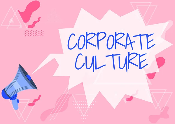 Inspiration showing sign Corporate Culture. Business approach Beliefs and ideas that a company has Shared values Megaphone Drawing With Conversation Bubble Showing New Announcement.