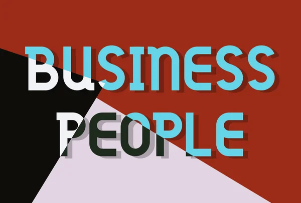 Inspiração mostrando sinal Business People. Visão geral de negócios Pessoas que trabalham em negócios, especialmente a nível executivo Linha de fundo ilustrado com várias formas e cores. — Fotografia de Stock