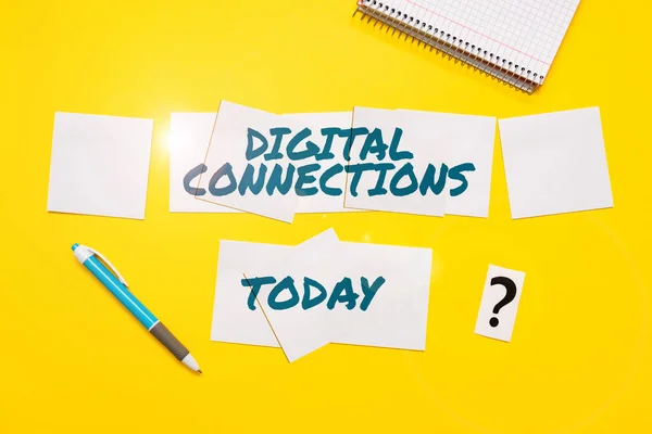 Conceptual display Digital Connections. Conceptual photo Powerful Ways to Connect Online Global High Definition Critical Thinking Finding Clues Answering Questions Collecting Data — Stock Photo, Image