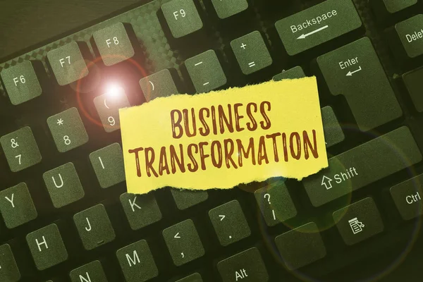 Conceptual caption Business Transformation. Business concept Align their Trade models with Strategy Improvement Typing Hospital Records And Reports, Creating New Ebook Reading Program — Stock Photo, Image
