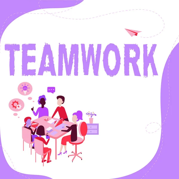 Schreiben mit Text Teamwork. Geschäftskonzept kombinierte Aktion der Gruppe, insbesondere wenn effektive und effiziente Eingabe von Office-Arbeitsblatt-Daten, Registrierung von Online-Mitgliedern — Stockfoto